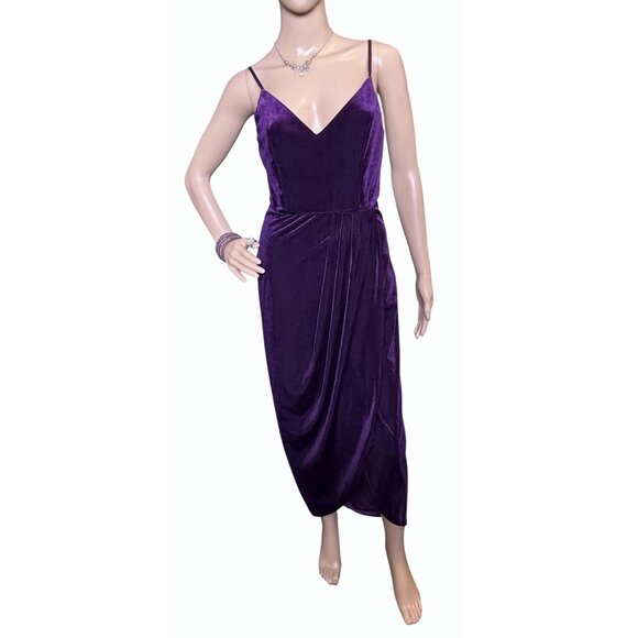 Lulus Dresses & Skirts - Lulus Purple Velvet Cami Maxi Dress Size‎ Sm Draped Skirt Whimsigoth Prom formal